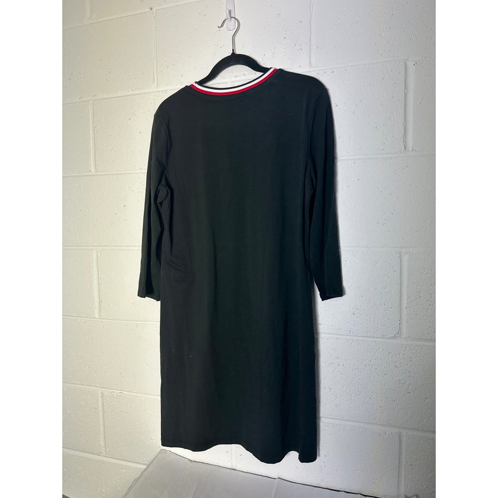 Tommy Hilfiger Black Long Sleeve Dress with Pocket and Striped Collar Size L - Picture 4 of 5